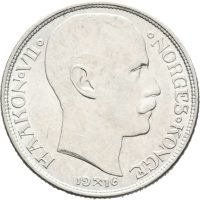 1916 1 krone Haakon VII, 0/01