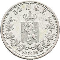 1889 50 øre Oscar II, 0/01