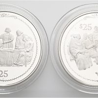 1992 British Virgin Islands 25 dollars Elizabeth II, 50th anniversary of the Discovery of the New World, lott 2 stk., proof