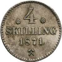 1871 4 skilling Carl XV m/r, 01