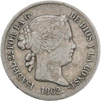 1862 Spania 4 reales Isabella II, Madrid, 1