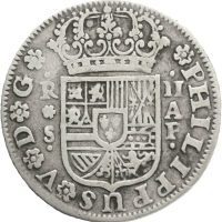 1736 Spania 2 reales Philip V, Sevilla, 1