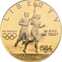 1984 USA 10 dollar Sommer OL, i originalt etui, proof