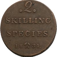 1831 2 skilling Carl XIV Johan, 1+