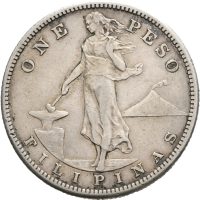 1910 Filippinene 1 peso, San Francisco, 1+