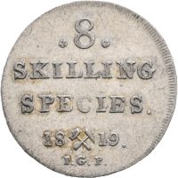 1819 8 skilling Carl XIV Johan, 1/1+