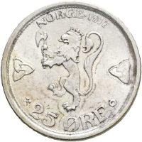 1917 25 øre Haakon VII, 01