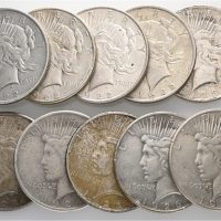 1922-1935 USA dollar Peace 10 stk., 1/1- - 1+/01