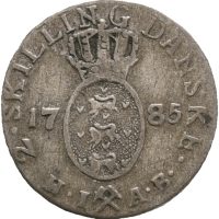 1785 2 skilling Christian VII, 1