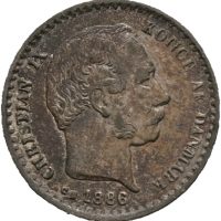 1886 Danmark 10 øre Christian IX, 1+