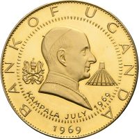 1969 Uganda 1000 shillings Pave Paul VI, 138,24 g .900 gull, proof