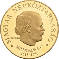 1968 Ungarn 1000 forint, Ignac Semmelweis, 84,104 g .900 gull, proof