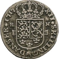 1717 Danmark 12 skilling Frederik IV, 1/1+