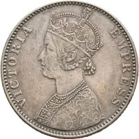 1900 Britisk India 1 rupee Victoria, Calcutta, 1+/01