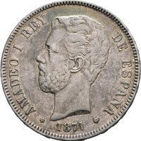 1871 *1875* Spania 5 pesetas Amadeo I, 1+