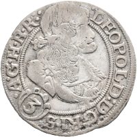 1670  Østerrike 3 kreuzers Leopold I, Breslau, 1