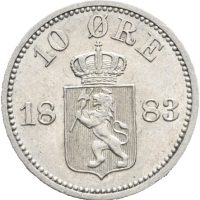 1883 10 øre Oscar II, 01