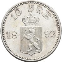 1892 10 øre Oscar II, 0