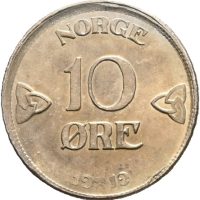 1919 10 øre Haakon VII, 0