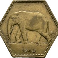 1943 Belgisk Kongo 5 francs, 1+