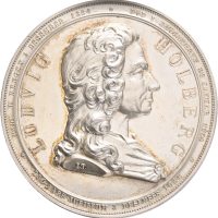1934 Ludvig Holberg 250 års jubileum 1684-1934, 50 mm, 52,5 g, sølv, renset, 0/01