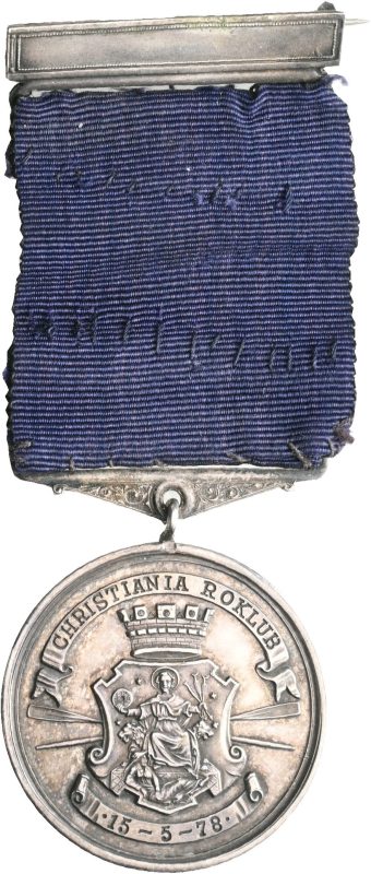 Christiania Roklub, konkurranse i Holtekilen 23.8.1908, sølv, 34,5 mm, 01