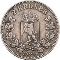 1888 2 kroner Oscar II, 1/1+