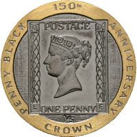 1990 Isle of Man 1/5 crown Elizabeth II, Penny Black, 6,22 g .999 gull, proof