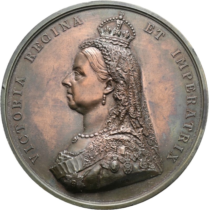 1877 England medalje Victoria Golden Jubilee, 77 mm, bronse, 0/01