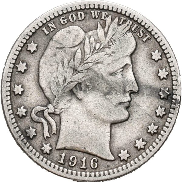 1916 USA 1/4 dollar, 1+