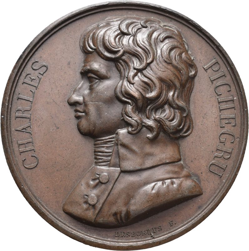 1824 Frankrike Jean-Charles Pichegru (1761-1804), 52 mm, Desboeufs, bronse, 01