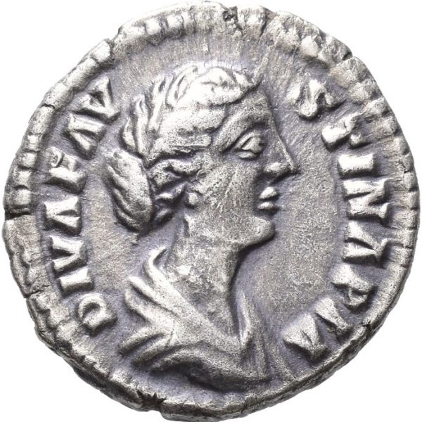 AR denarius diva Faustina Jr. (d. 175 e. Kr.), 3,20 g, Roma, 1+/01