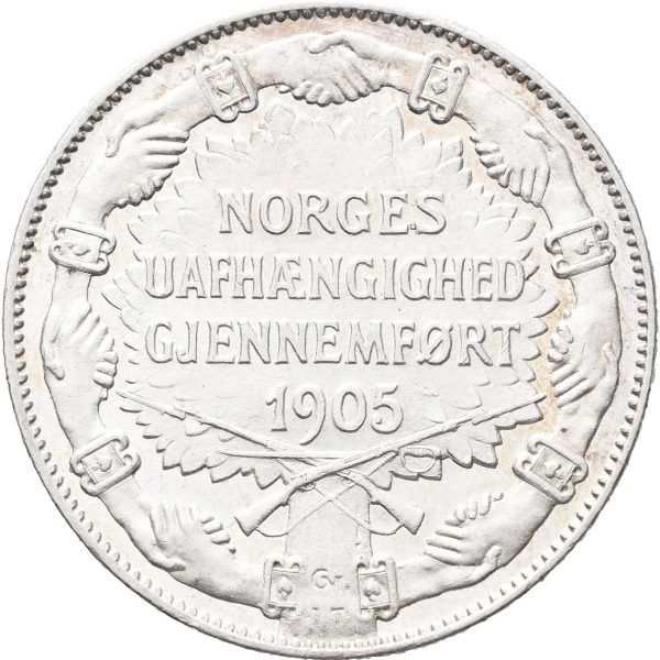 1907 2 kroner Haakon VII m/g, 0/01