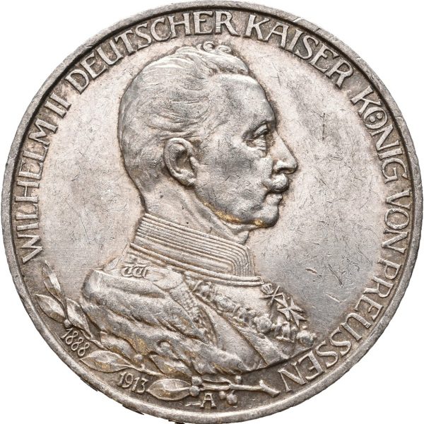 1913 A Preussen 3 mark Wilhelm II, 01