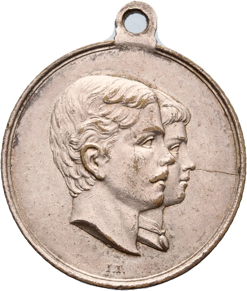 1881 Kronprins Gustav Kronprinsesse Victoria forlovelse, forsølvet, 01