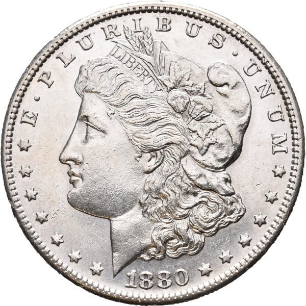 1880 USA 1 dollar, San Francisco, prooflike, små kantmerker, 0