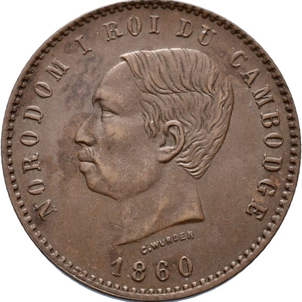 1860 Kambodsja 10 centimes Norodom I, 01
