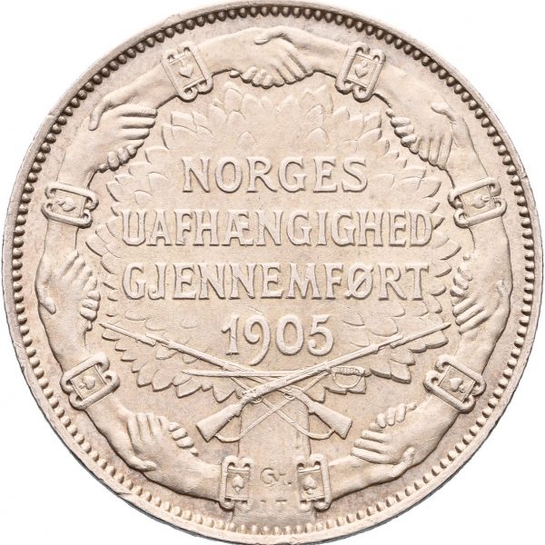1907 2 kroner m/g Haakon VII, 0/01