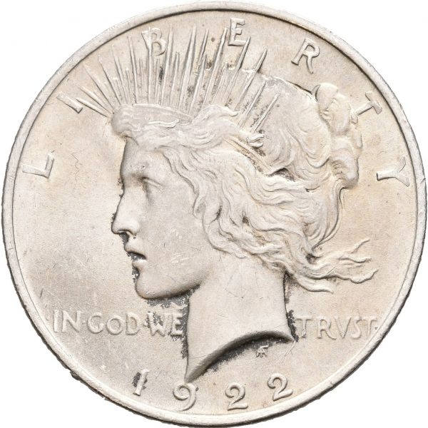 1922  USA dollar Philadelphia, kontaktmerker, 0/01