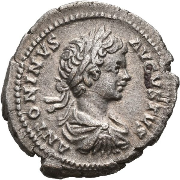 198-217 e.Kr.  Caracalla AR denarius (3,44 g), Roma, 1+/01