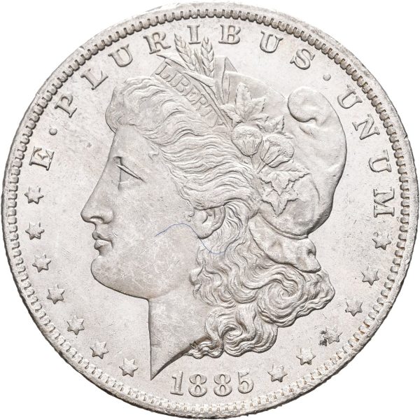 1885  USA dollar, New Orleans, små kantmerker, 0/01