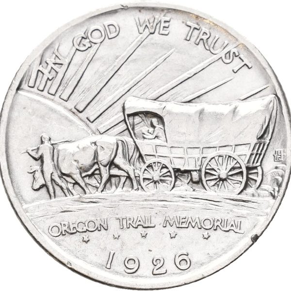 1926 USA 1/2 dollar Oregon Trail, kantmerke, 1+