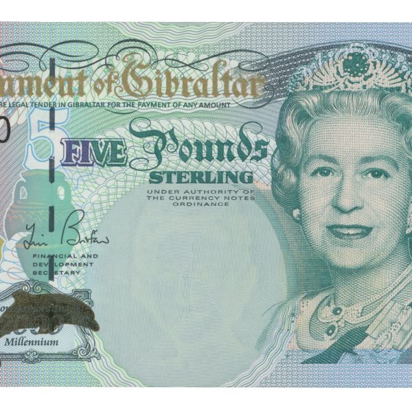 2000 Gibraltar 5 pound MM007480, 0