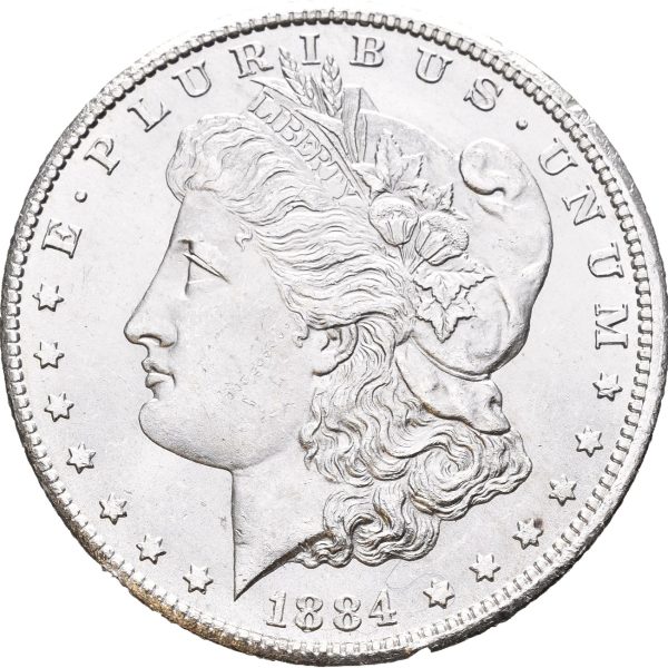 1884 USA dollar, Carson City, små kantmerker, 0