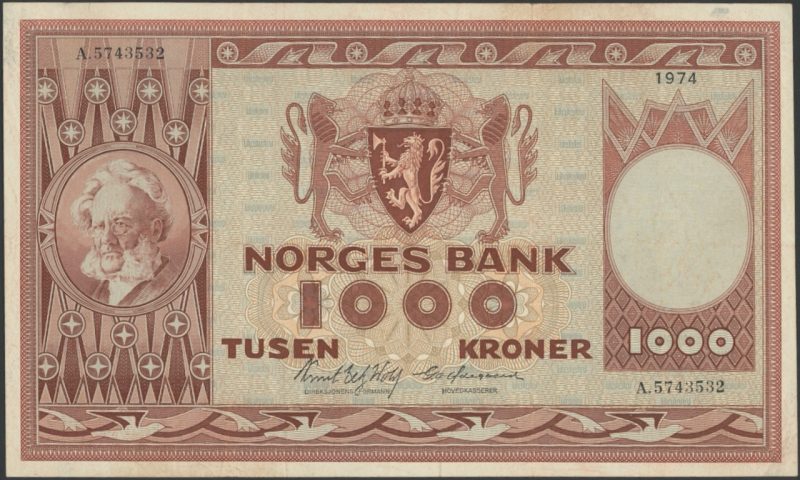 1974 1000 kroner A.5743532, 4 utg., 1