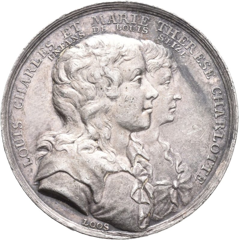 Frankrike Louis Charles (Ludvig XVII) og Marie Therese Charlotte, sølv, 30 mm, 01
