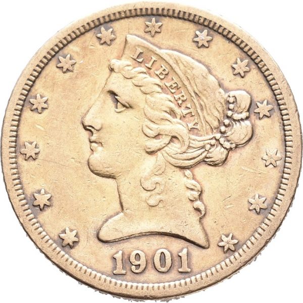 1901 S USA 5 dollars Liberty Head, 1+/01