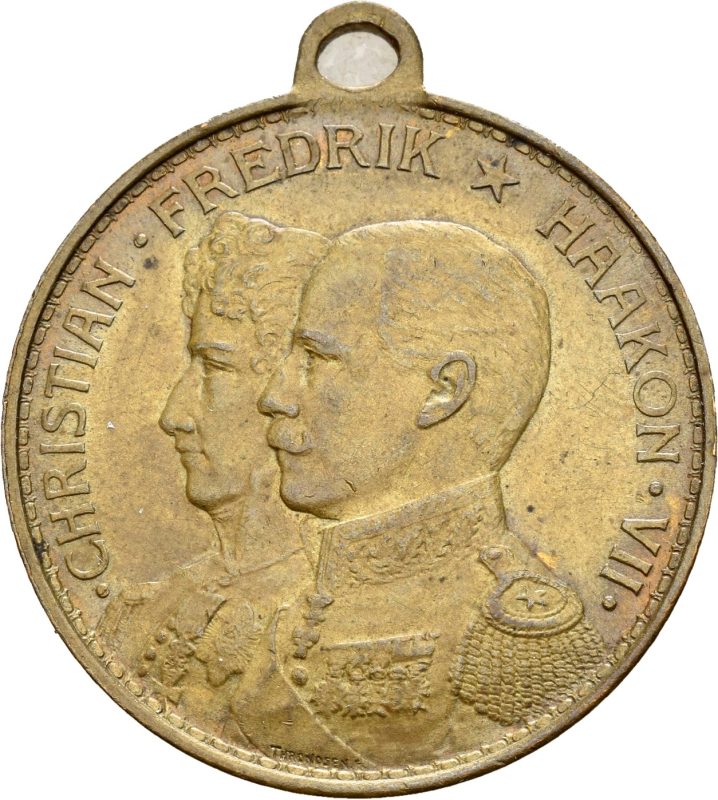 1914 17. mai  Christian Fredrig, Kong Haakon VII, bronse, 0