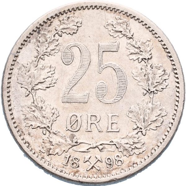 1898 25 øre Oscar II, 1+/01