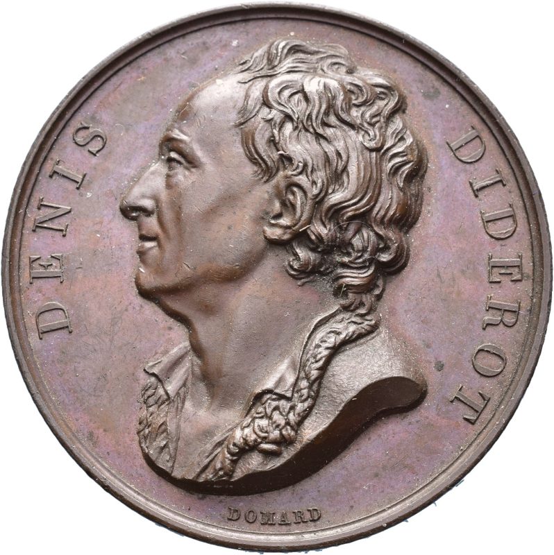 1817 Frankrike Denis Diderot (1713-1784), bronse, Domard, 0/01